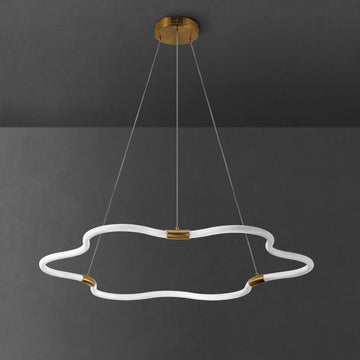 Nuvola 31.5" Contemporary Minimalist Metal/Acrylic Adjustable Dimmable Cloud Integrated LED Chandelier - JONATHAN Y